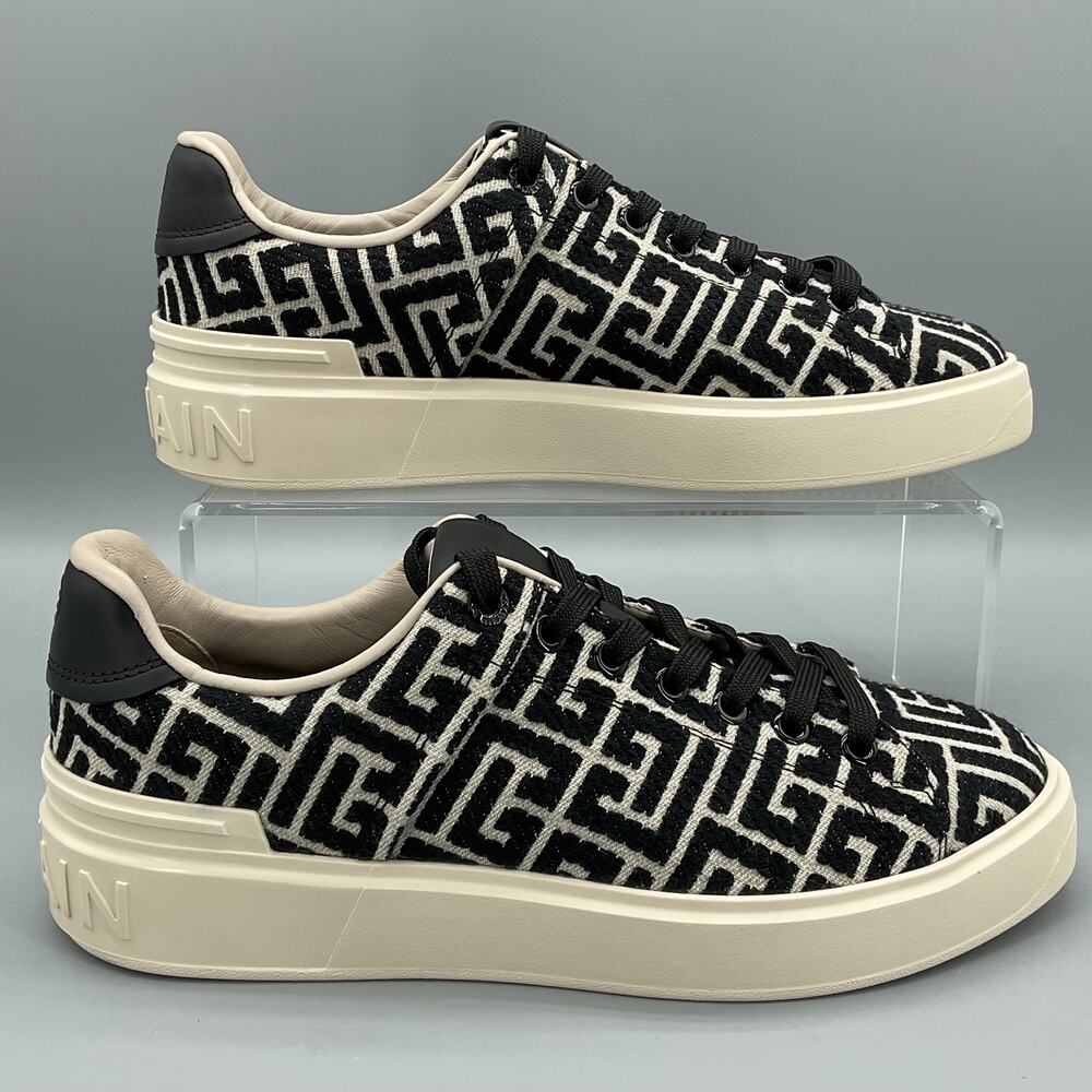 New Balmain Women's Monogram B-Court Trainers Black Size 10/40